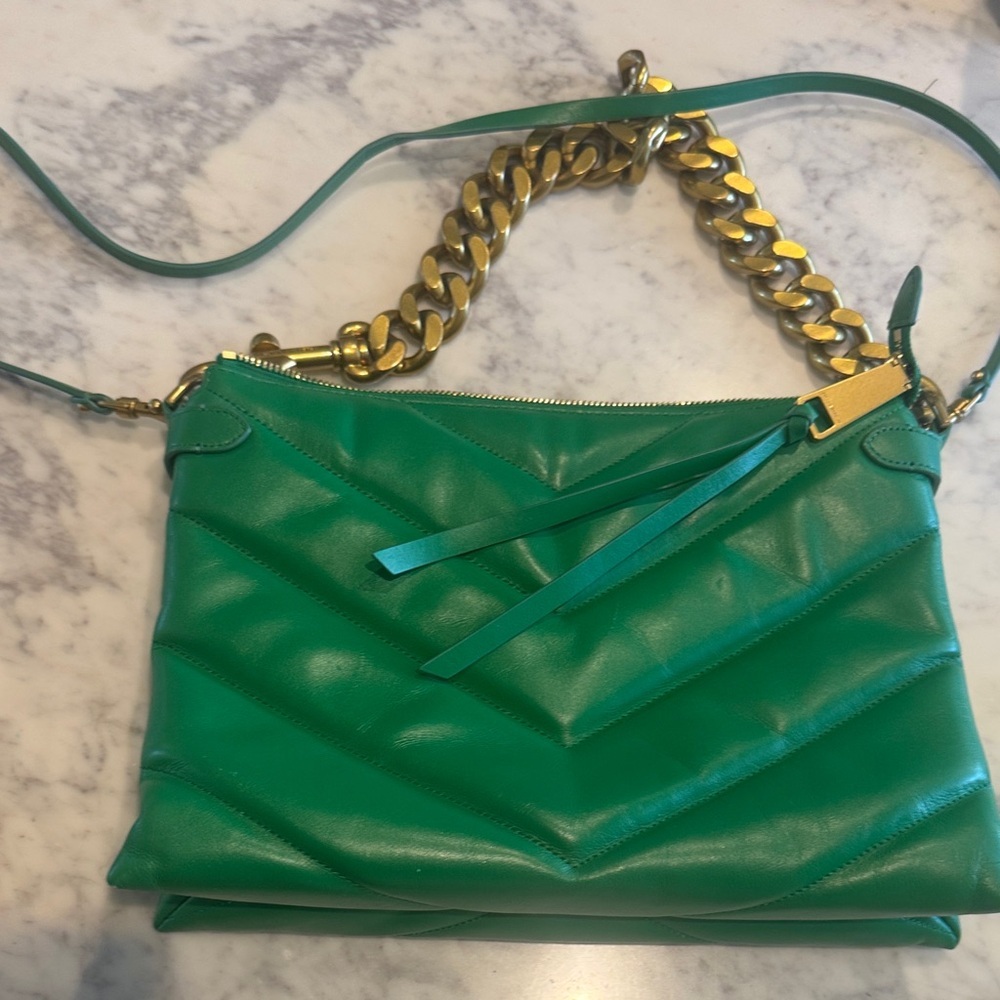Rebecca Minkoff Green Crossbody Bag with Gold Chain - Picture 7 of 12